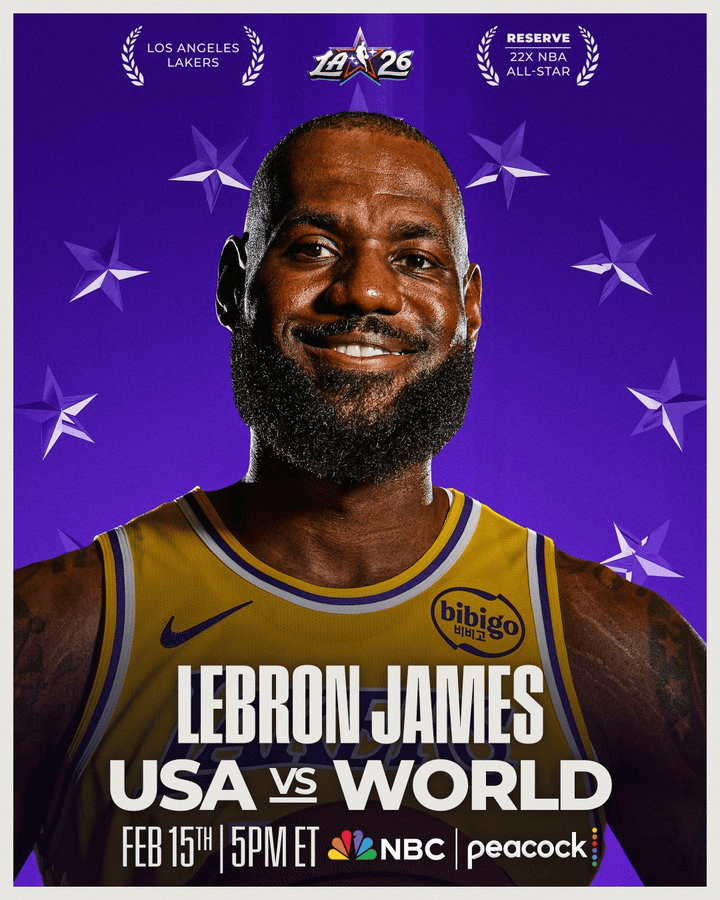 生涯首次替补！詹姆斯第22次入选全明星